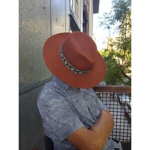 Olive /Pique Wool Riley Hat Indian Band Adjustable Rancher Fedora Unisex SPF